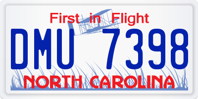 NC license plate DMU7398