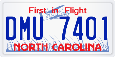 NC license plate DMU7401