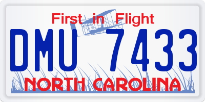 NC license plate DMU7433