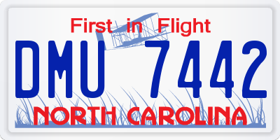 NC license plate DMU7442