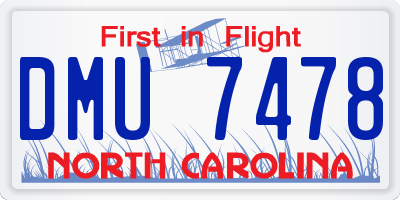 NC license plate DMU7478