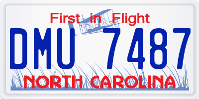NC license plate DMU7487