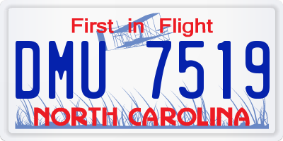 NC license plate DMU7519