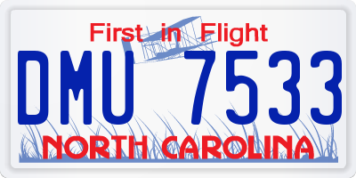 NC license plate DMU7533