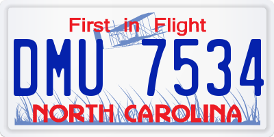 NC license plate DMU7534