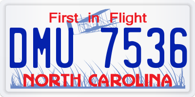 NC license plate DMU7536