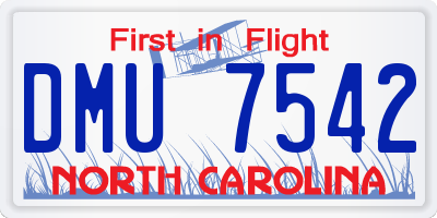 NC license plate DMU7542