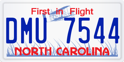 NC license plate DMU7544