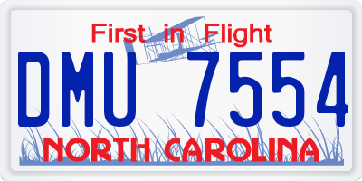 NC license plate DMU7554