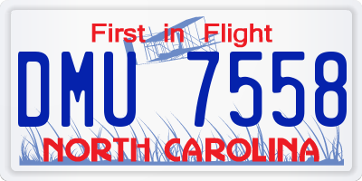 NC license plate DMU7558