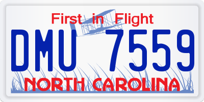 NC license plate DMU7559
