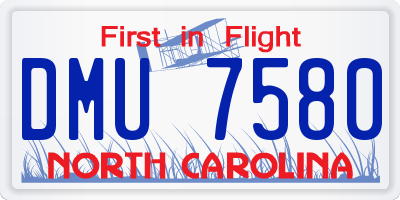 NC license plate DMU7580
