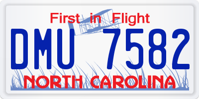 NC license plate DMU7582