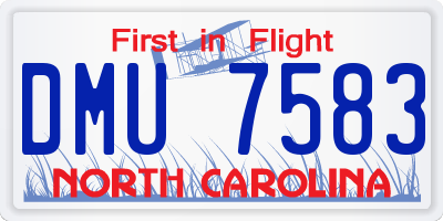 NC license plate DMU7583