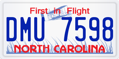 NC license plate DMU7598