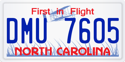 NC license plate DMU7605
