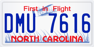 NC license plate DMU7616