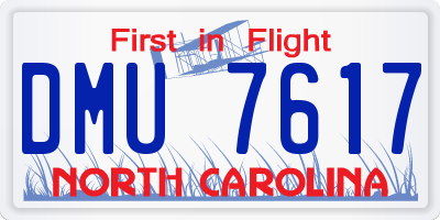 NC license plate DMU7617