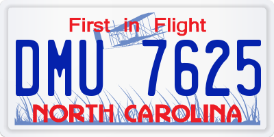 NC license plate DMU7625