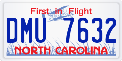 NC license plate DMU7632