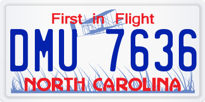 NC license plate DMU7636
