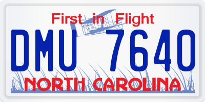 NC license plate DMU7640