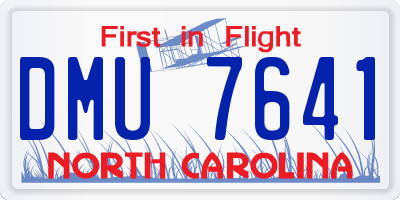 NC license plate DMU7641