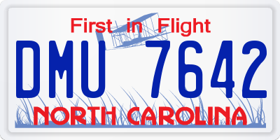 NC license plate DMU7642