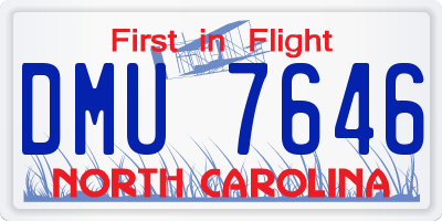 NC license plate DMU7646