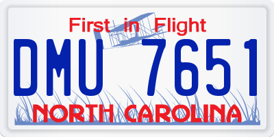NC license plate DMU7651