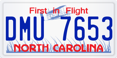 NC license plate DMU7653