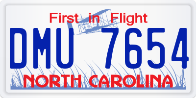 NC license plate DMU7654