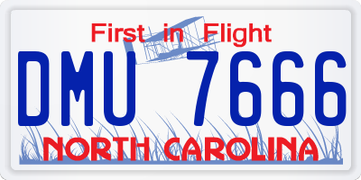 NC license plate DMU7666