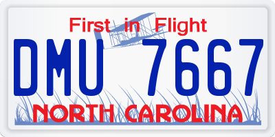 NC license plate DMU7667