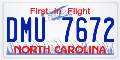 NC license plate DMU7672