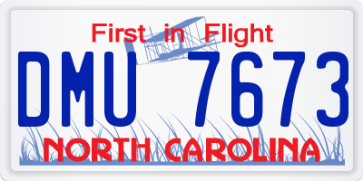 NC license plate DMU7673