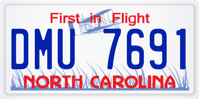 NC license plate DMU7691
