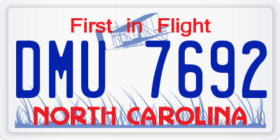 NC license plate DMU7692