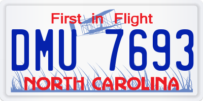 NC license plate DMU7693