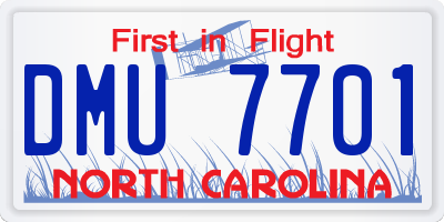 NC license plate DMU7701