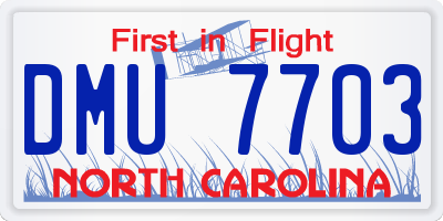 NC license plate DMU7703