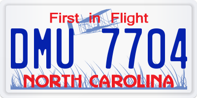 NC license plate DMU7704
