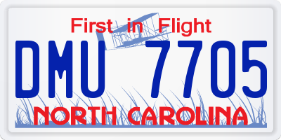 NC license plate DMU7705