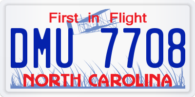 NC license plate DMU7708
