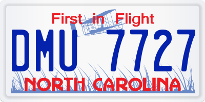 NC license plate DMU7727
