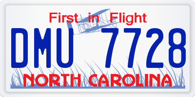 NC license plate DMU7728