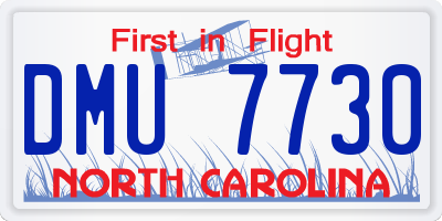NC license plate DMU7730