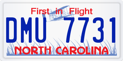 NC license plate DMU7731
