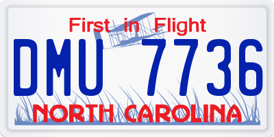 NC license plate DMU7736