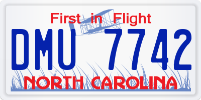 NC license plate DMU7742